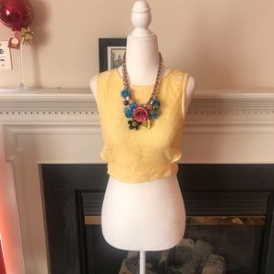 Forever 21 | Yellow Lace Sleeveless Croptop